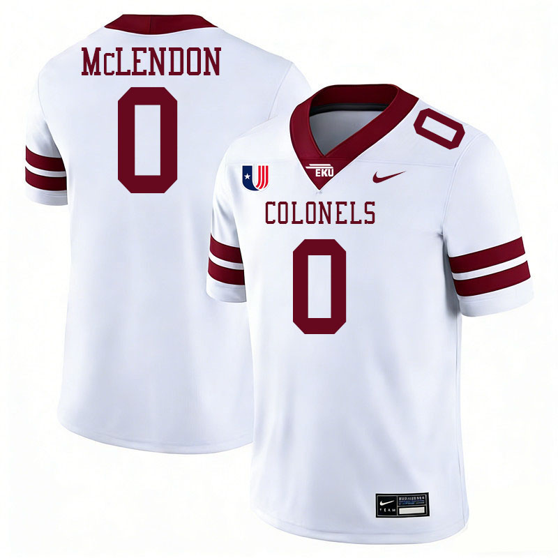 Eastern Kentucky Colonels #0 T.K. McLendon College Football Jerseys,Uniforms Stitched-White